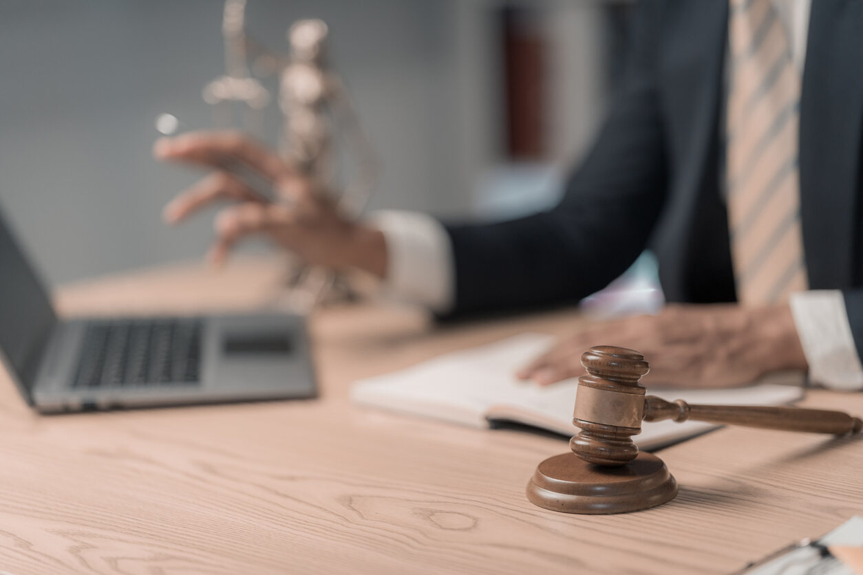 Lawyers working with documents Law and advice at table 