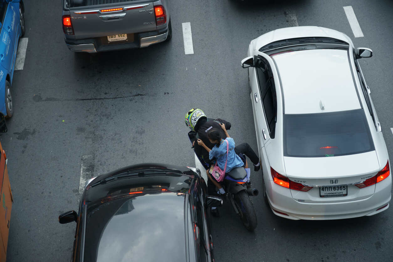 Lane Splitting Motorcycle Denver